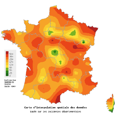 Carte d'interpolation spatiale des données
